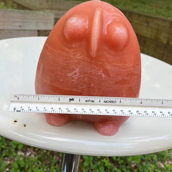 1970's Owl Candle in Muted Orange - Picture 7 of 8